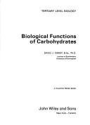 Cover of: Biological functions of carbohydrates