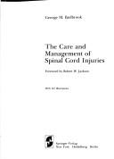 Cover of: The care and management of spinal cord injuries