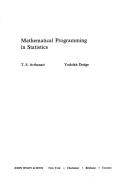 Cover of: Mathematical programming in statistics
