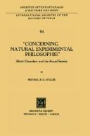Cover of: "Concerning natural experimental philosophie" by Michael R. G. Spiller