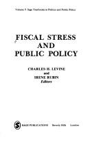 Cover of: Fiscal stress and public policy