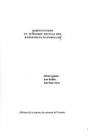 Cover of: Substitutions et économie sociale des ressources naturelles