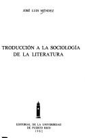 Cover of: Introducción a la sociología de la literatura