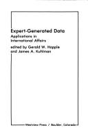 Cover of: Expert-generated data: applications in international affairs