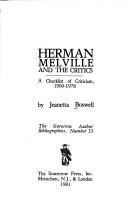 Cover of: Herman Melville and the critics: a checklist of criticism, 1900-1978
