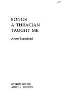 Cover of: Songs a Thracian taught me