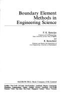 Boundary element methods in engineering science by Banerjee, P. K.