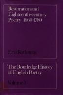Cover of: Restoration and eighteenth-century poetry, 1660-1780 by Eric Rothstein