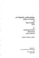 Cover of: On linguistic anthropology by Greenberg, Joseph Harold