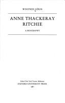 Cover of: Anne Thackeray Ritchie by Winifred Gérin