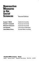 Cover of: Nonreactive measures in the social sciences by Eugene T. [i.e. J.] Webb ... [et al.].