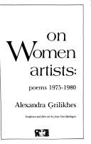 Cover of: On women artists: poems, 1975-1980