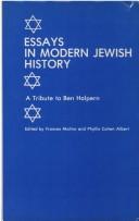 Cover of: Essays in modern Jewish history: a tribute to Ben Halpern