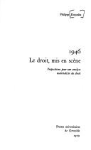 Cover of: 1946, le droit, mis en scène: propositions pour une analyse matérialiste du droit