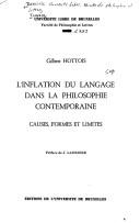 Cover of: L' inflation du langage dans la philosophie contemporaine: causes, formes et limites