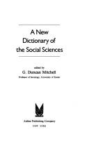 Cover of: A New Dictionary of the Social Sciences