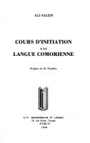 Cours d'initiation à la langue comorienne by Ali Saleh