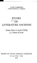 Cover of: Études de littérature ancienne by S. Saïd ... [et al.].