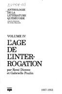 Cover of: Anthologie de la littérature québécoise