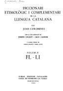 Cover of: Diccionari etimològic i complementari de la llengua catalana