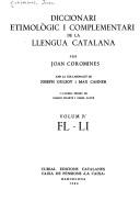 Cover of: Diccionari etimològic i complementari de la llengua catalana by Joan Corominas