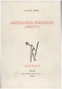 Cover of: Antología personal by Clara Janés