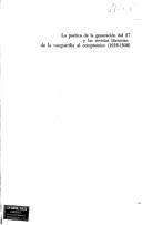 Cover of: poética de la generación del 27 y las revistas literarias: de la vanguardia al compromiso (1918-1936)