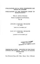 Cover of: Affaire Luedicke, Belkacem et Koç: arrêt du 28 novembre 1978 = Case of Luedicke, Belkacem and Koç : judgment of 28 November 1978