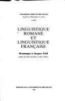 Cover of: Linguistique romane et linguistique française: hommages à Jacques Pohl