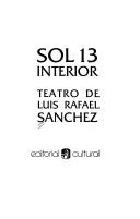 Cover of: Sol 13 interior: teatro de Luis Rafael Sanchez.