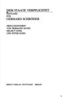 Cover of: Dem Staate verpflichtet: Festgabe für Gerhard Schröder