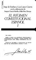 Cover of: El régimen constitucional español
