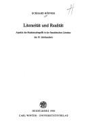 Cover of: Literarität und Realität by Eckhard Höfner