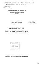 Cover of: Epistemologie de la phonematique