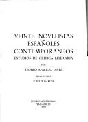 Cover of: Veinte novelistas españoles contemporáneos: estudios de crítica literaria