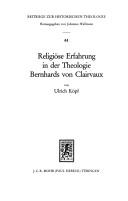 Cover of: Religiöse Erfahrung in der Theologie Bernhards von Clairvaux