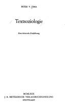 Cover of: Textsoziologie: eine kritische Einführung