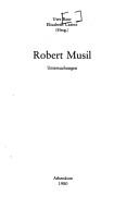 Cover of: Robert Musil: Untersuchungen