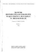 Słownik historyczno-geograficzny województwa płockiego w średniowieczu