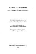 Cover of: Studien zur modernen deutschen Lexicographie