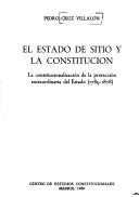 Cover of: El estado de sitio y la Constitución by Pedro Cruz Villalon