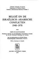 Cover of: België en de Israëlisch-Arabische conflicten 1948-1978