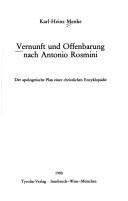 Cover of: Vernunft und Offenbarung nach Antonio Rosmini: der apologetische Plan einer christlichen Enzyklopädie