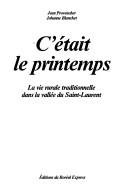 Cover of: C'était le printemps