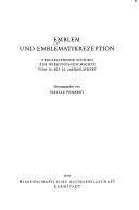 Cover of: Emblem und Emblematikrezeption by hrsg. von Sibylle Penkert.