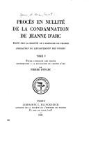 Cover of: Proces en nullité de la condamnation de Jeanne d'Arc