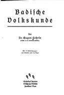 Cover of: Badische Volkskunde