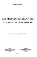 Cover of: Les structures relatives en anglais contemporain