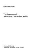 Cover of: Texthermeneutik: Aktualität, Geschichte, Kritik