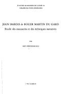 Cover of: Jean Barois de Roger Martin Du Gard: étude des manuscrits et des techniques narratives